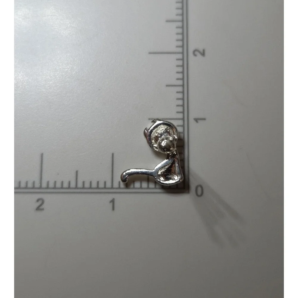 Unique‎ Sterling Silver Cat Stud Earrings 10mm Kitten